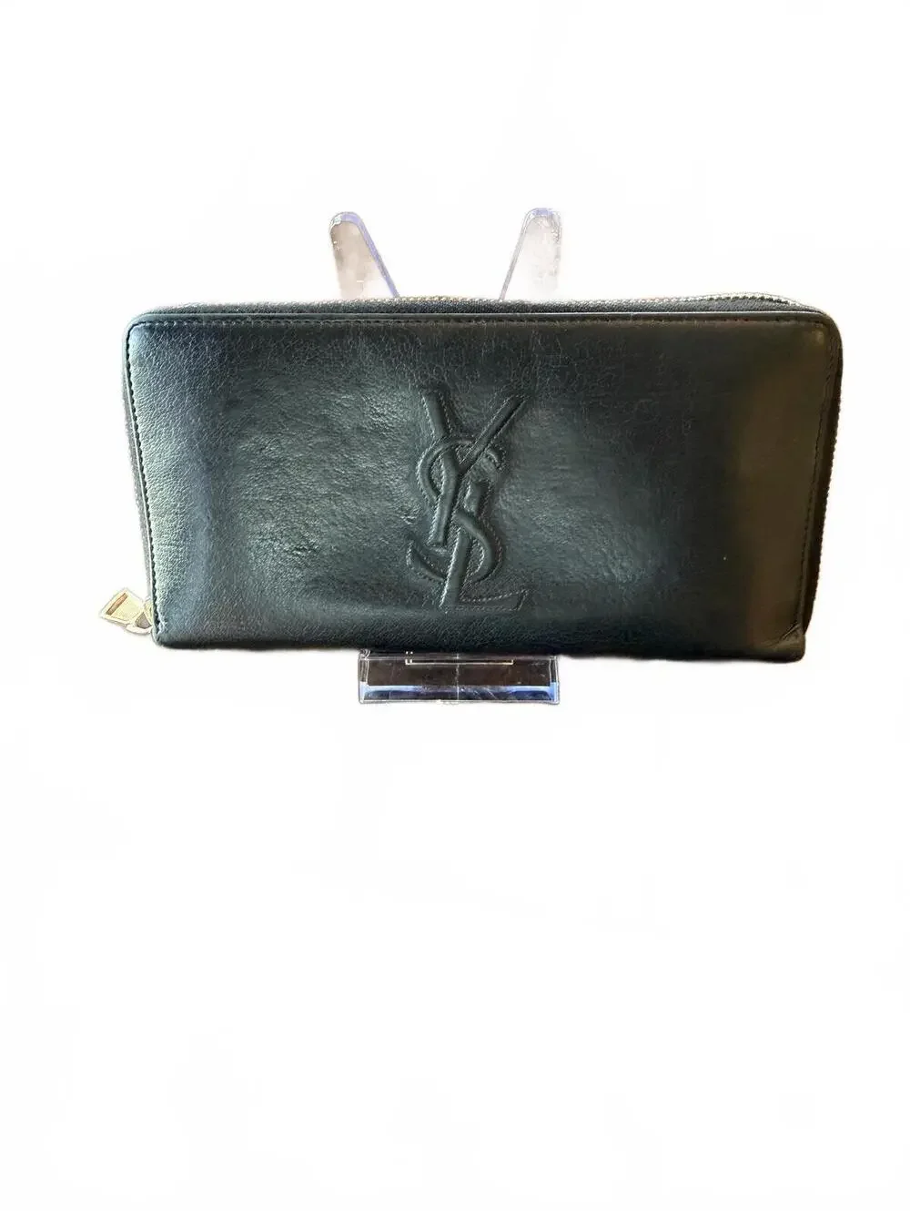 Saint Laurent Black Leather Zip-Around Wallet - Picture 9 of 10